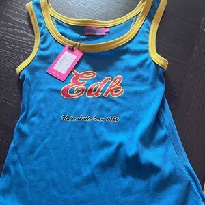 Edikted Blue and Yellow Tank Top